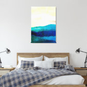 Abstracte verf van het Zee Cool Grungue Ocean Blue Canvas Afdruk (Insitu (Slaapkamer))