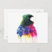 Abstracte verf van papegaaivogels briefkaart (Voorkant / Achterkant)
