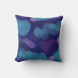 Abstracte verf waterverf blauw roze paarse kussen