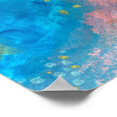 Abstracte verfblauwe zeeen kaarsen levendige kleur poster (Hoek)