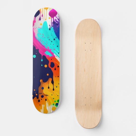 Abstracte verfdrip persoonlijk skateboard (Voorkant)