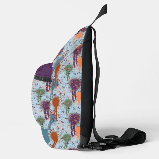 Abstracte verfdruppels modern spatmonogram sling bag (Rechts)