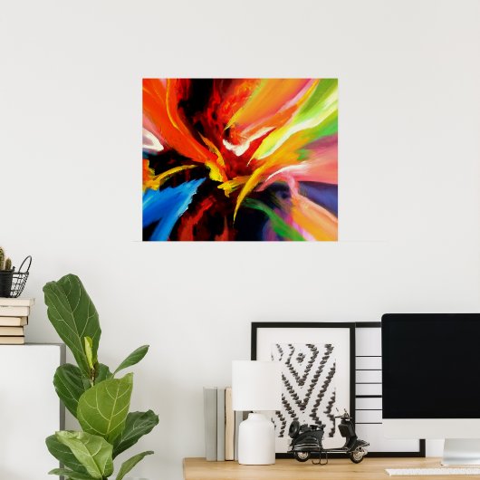 Abstracte verfenergie poster (Thuiskantoor)