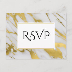 Abstracte verfijning Golden Marble RSVP Uitnodiging Briefkaart