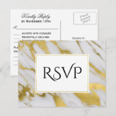 Abstracte verfijning Golden Marble RSVP Uitnodiging Briefkaart (Voorkant / Achterkant)