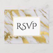 Abstracte verfijning Golden Marble RSVP Uitnodiging Briefkaart (Voorkant)