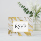 Abstracte verfijning Golden Marble RSVP Uitnodiging Briefkaart (Staand voorkant)