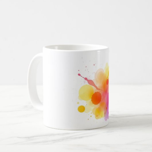 Abstracte Verfkleur Keramische Mok - Artistiek en (Voorkant links)