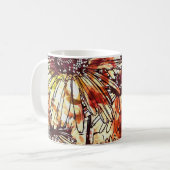 Abstracte verfklodder zonnebloempatroon koffiemok (Voorkant links)