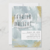 Abstracte verflagen Stustblauw goud Kaart (Voorkant)