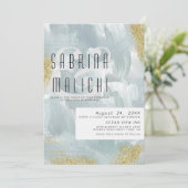 Abstracte verflagen Stustblauw goud Kaart (Staand voorkant)