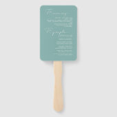 Abstracte verflijnen bruiloft We maken Blauwgroen  Handwaaier (Achterkant)