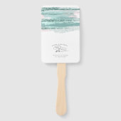 Abstracte verflijnen bruiloft We maken Blauwgroen  Handwaaier (Voorkant)