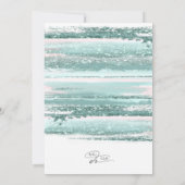 Abstracte verflijnen bruiloft We maken Blauwgroen Save The Date (Achterkant)