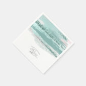 Abstracte verflijnen bruiloft We maken Blauwgroen  Servet (Hoek)