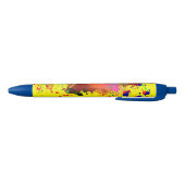Abstracte verfplaat blauwe inkt pen (Bodem)