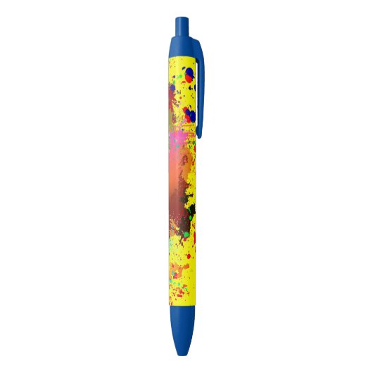 Abstracte verfplaat blauwe inkt pen (Achterkant (Verticaal))