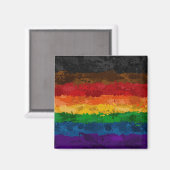 Abstracte verfplaat inclusief regenboogvlag magneet (Voorkant / Achterkant)