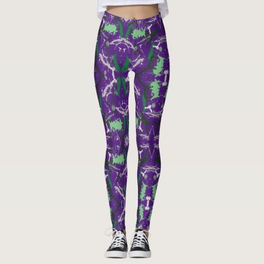 Abstracte verfplaat leggings (Voorkant)