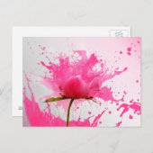 Abstracte verfplaat met roze ventilator briefkaart (Voorkant / Achterkant)