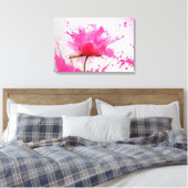 Abstracte verfplaat met roze ventilator canvas afdruk (Insitu (Slaapkamer))