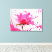 Abstracte verfplaat met roze ventilator canvas afdruk (Insitu (Houten vloer))