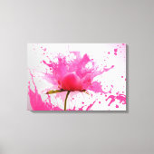 Abstracte verfplaat met roze ventilator canvas afdruk (Voorkant)