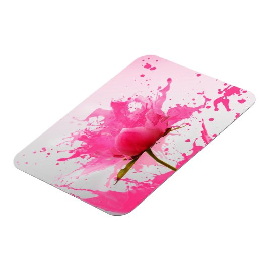 Abstracte verfplaat met roze ventilator magneet (Linkerzijde)