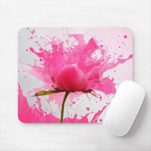 Abstracte verfplaat met roze ventilator muismat (Met muis)