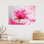 Abstracte verfplaat met roze ventilator poster (Keuken)