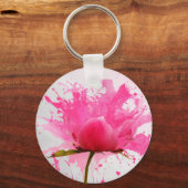 Abstracte verfplaat met roze ventilator sleutelhanger (Voorkant)