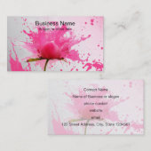 Abstracte verfplaat met roze ventilator visitekaartje (Voorkant / Achterkant)