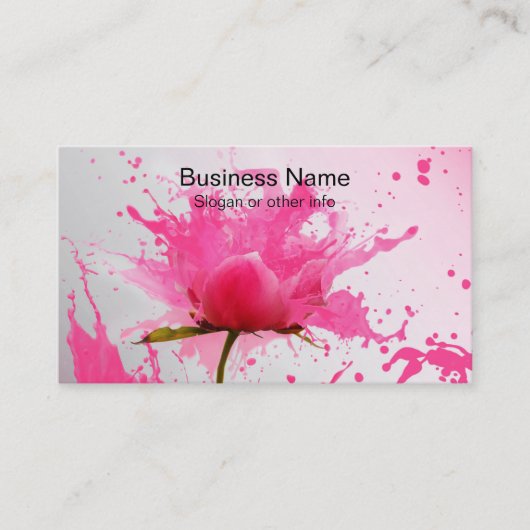 Abstracte verfplaat met roze ventilator visitekaartje (Voorkant)