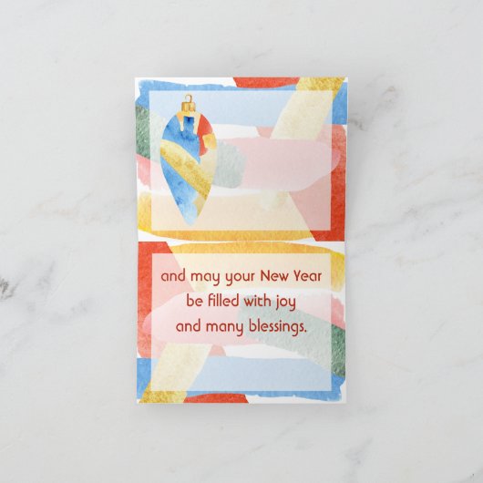 Abstracte verfretrospectieve Ornamenten Prettige f Feestdagen Kaart (Binnen)