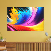 Abstracte verfspat-art canvasprint canvas afdruk (Insitu (Woonkamer))