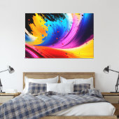 Abstracte verfspat-art canvasprint canvas afdruk (Insitu (Slaapkamer))