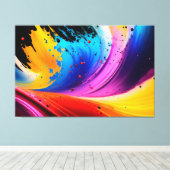 Abstracte verfspat-art canvasprint canvas afdruk (Insitu (Houten vloer))
