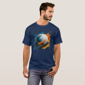 Abstracte verfspat golf t-shirt (Voorkant volledig)
