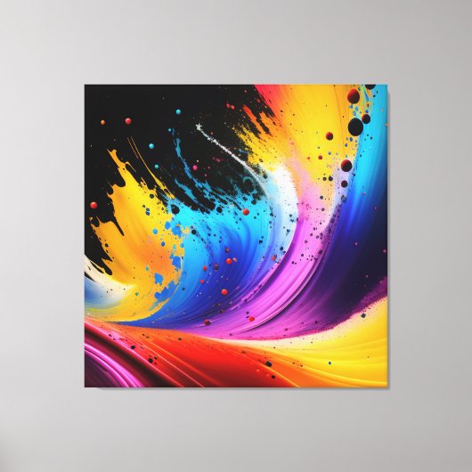 Abstracte verfspat kunst canvasprint canvas afdruk (Voorkant)