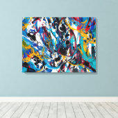 Abstracte verfspatten canvas afdruk (Insitu (Houten vloer))