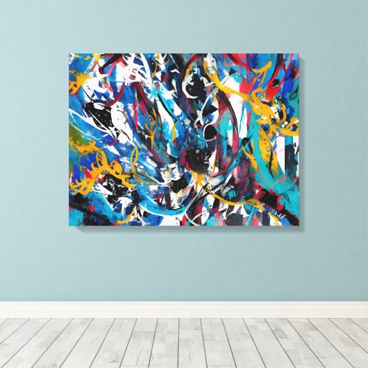 Abstracte verfspatten canvas afdruk (Insitu (Houten vloer))
