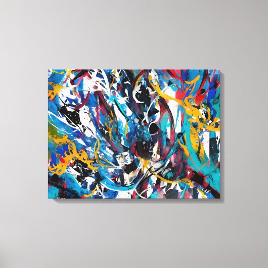 Abstracte verfspatten canvas afdruk (Voorkant)