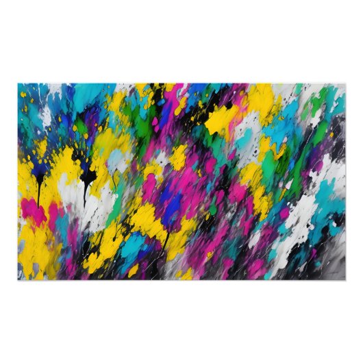 Abstracte verfspatten foto afdruk (Voorkant)