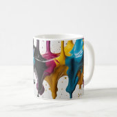 Abstracte verfspatten koffiemok (Voorkant rechts)