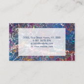 Abstracte verfspatten originele kunst visitekaartje (Achterkant)