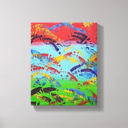 Abstracte verfspatter Originele Colorful ModernArt Canvas Afdruk (Voorkant)