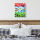 Abstracte verfspatter Originele Colorful ModernArt Canvas Afdruk (Insitu (Slaapkamer))