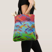 Abstracte verfspatter Originele Colorful ModernArt Tote Bag (Dichtbij)