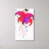 Abstracte verfspetter Fuchsia Canvas Afdruk (Voorkant)