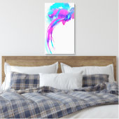 Abstracte verfspetter Lila borstroller Canvas Afdruk (Insitu (Slaapkamer))